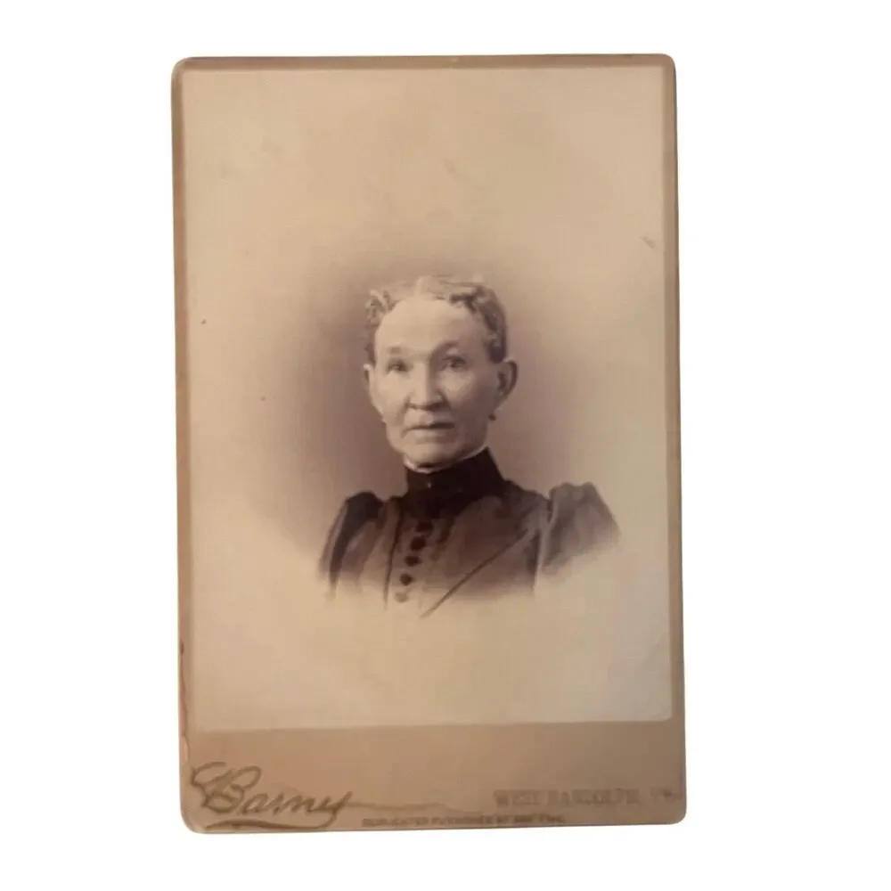 Vintage Photo Cabinet Card  - Older Woman Portrait of a Lady - Vermont